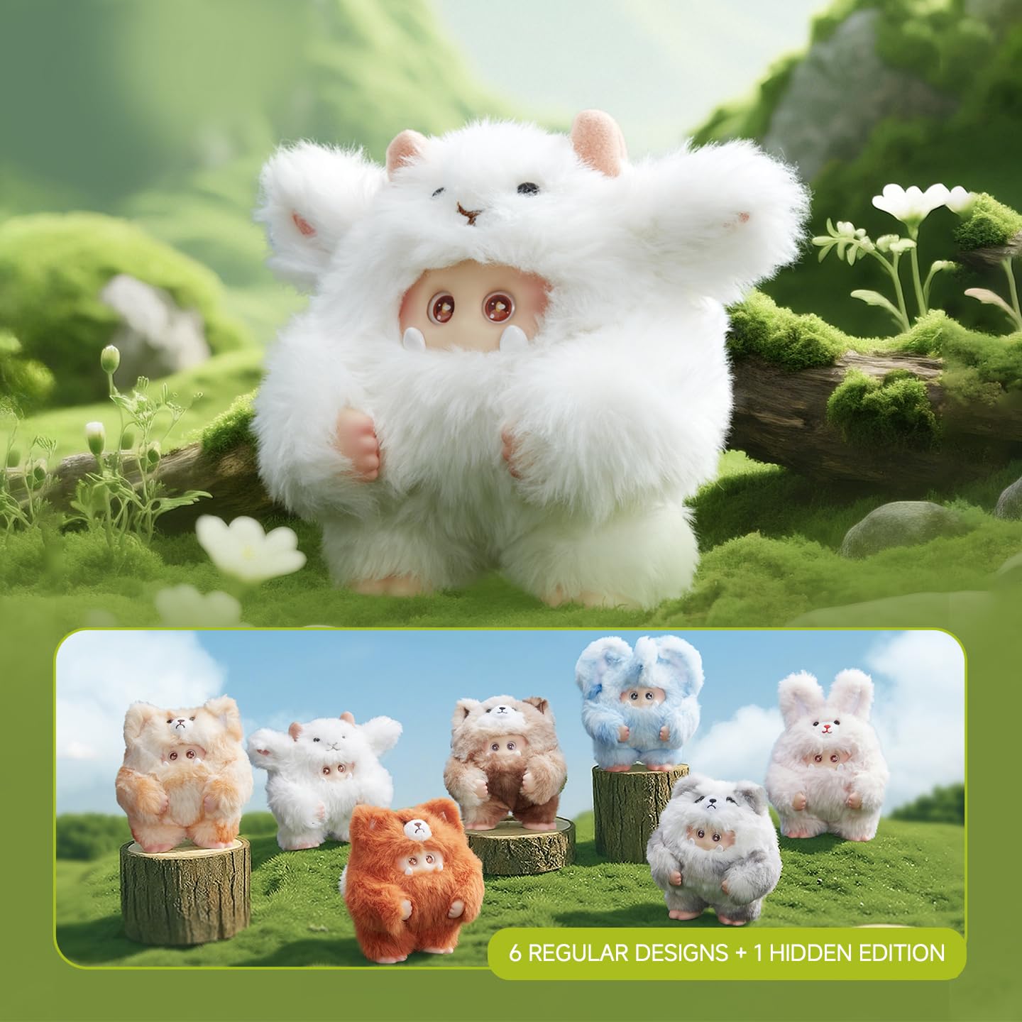 OHKU Giggle Monster Furry Forest Series Vinyl Plush Blind Box (Whole Set)