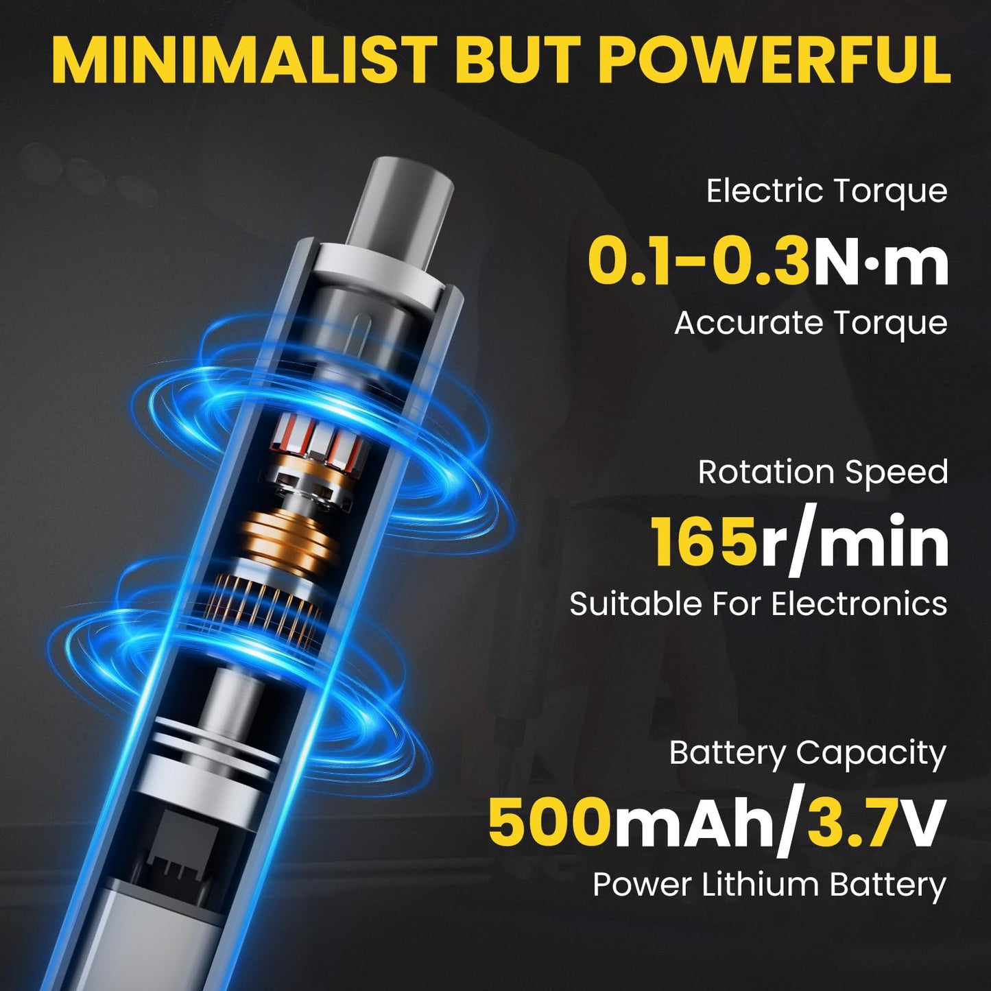 Mini Electric Screwdriver Set 3.7V, Precision Electric Screwdriver Cordless 80-in-1, 4 Torque Settings, 60 S2 Metal Bits, Magnetic Storage, Repair Tool for Electronics Watch Laptop Clocks Cameras