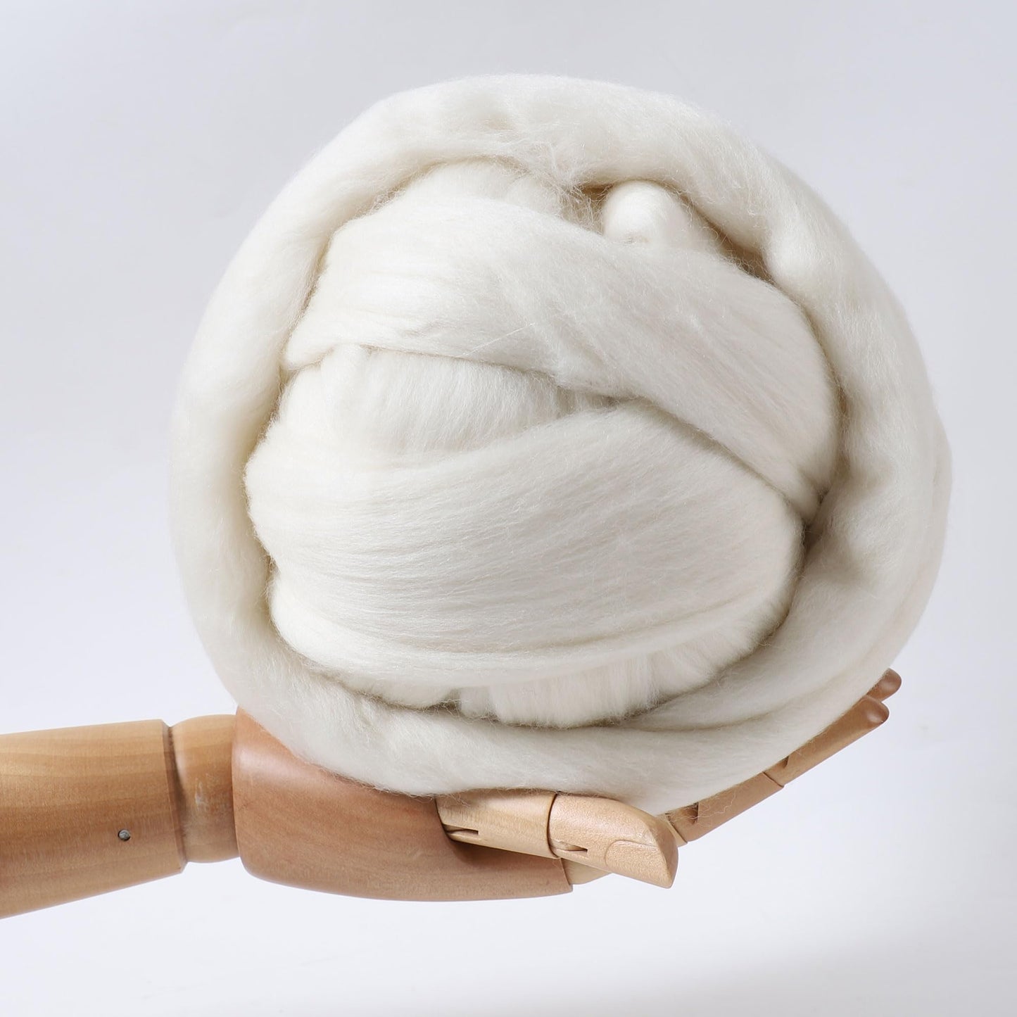 Merino Wool Roving Top for Spinning and Felting - 100% Natural Undyed, Soft Fine Wool for Needle Felting, Knitting, Dyeing (1lb)