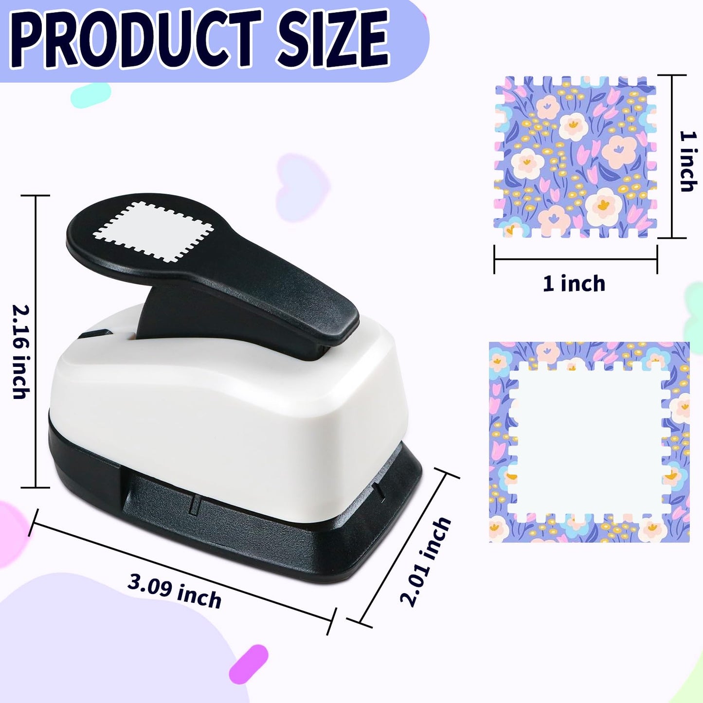 Stamp Punch, Postage Stamp Puncher, 1x1 inch Stamps Hole Punches, Square Punches for Paper Crafts, Stamps Shaped Paper Puncher, Square Crafts Punch for Scrapbooking