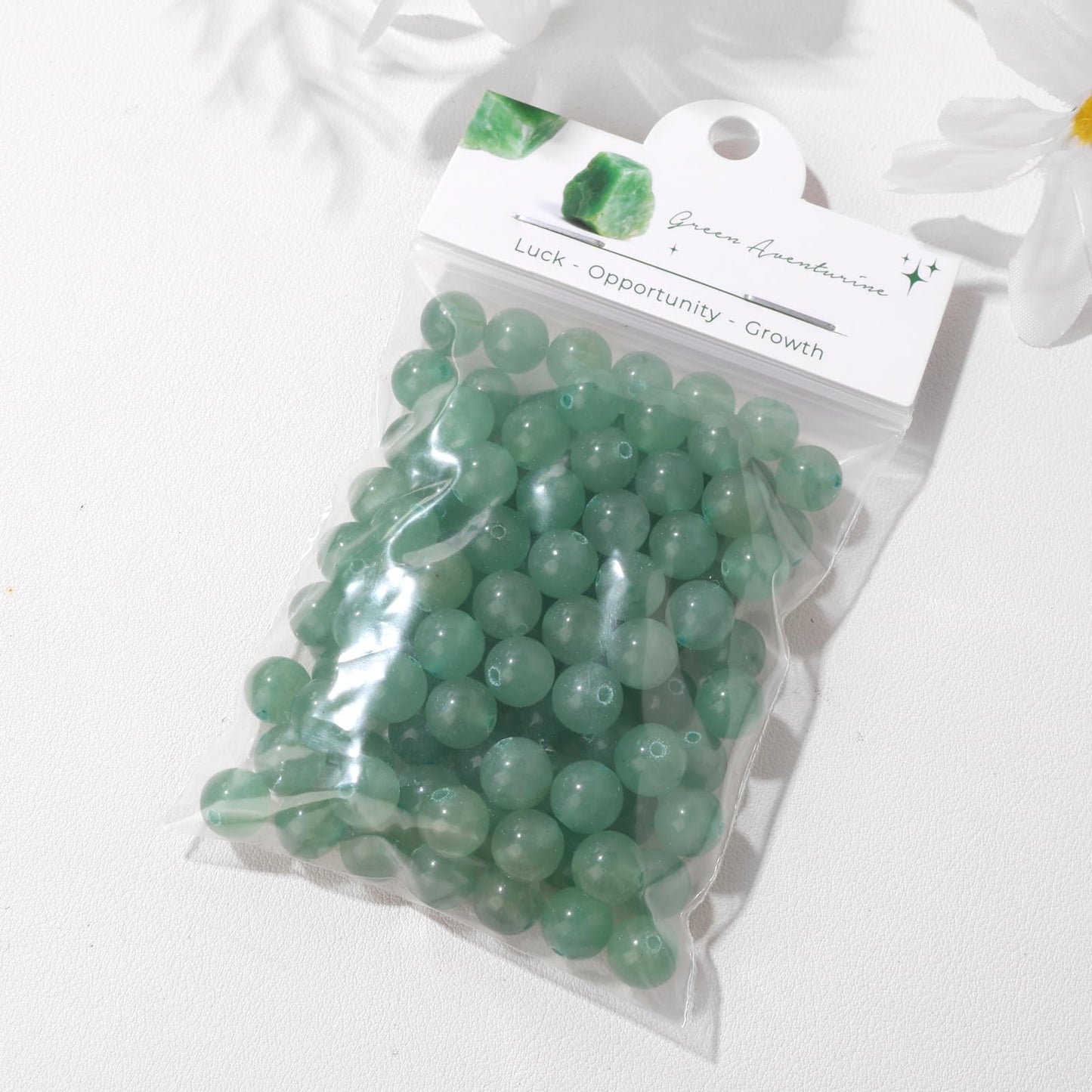 Raicegs 100pcs 8mm Green Aventurine Beads Natural Gemstone Beads Round Loose Beads for Jewelry Making DIY Bracelets Necklace