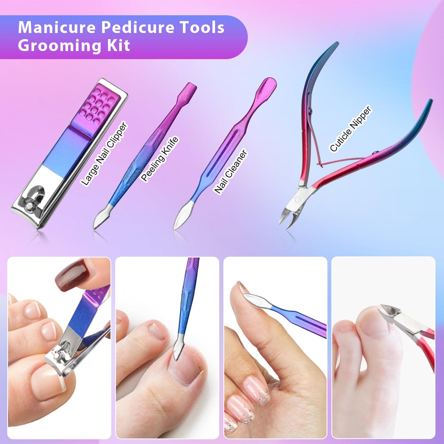 CGBE 12Pcs Manicure Set Nail Clippers Pedicure Kit Men Women Grooming kit Manicure Professional Nail Care Tools Gift with Luxurious Travel Case
