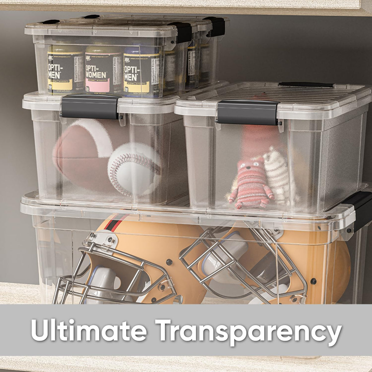 6.6 Quart Clear Plastic Storage Boxes with Lids (8 Count)
