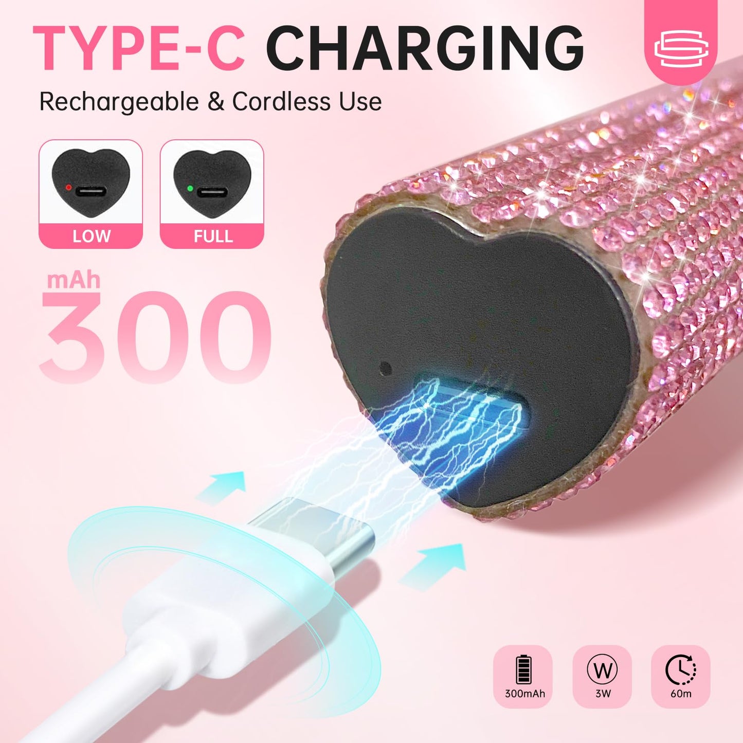 CHRISTINE SHELLY UV Light for Gel Nails, Handheld UV Nail Lamp, Portable LED Nail Lamp, Mini Nail Dryer, USB Nail Light for Fast Curing, Pink
