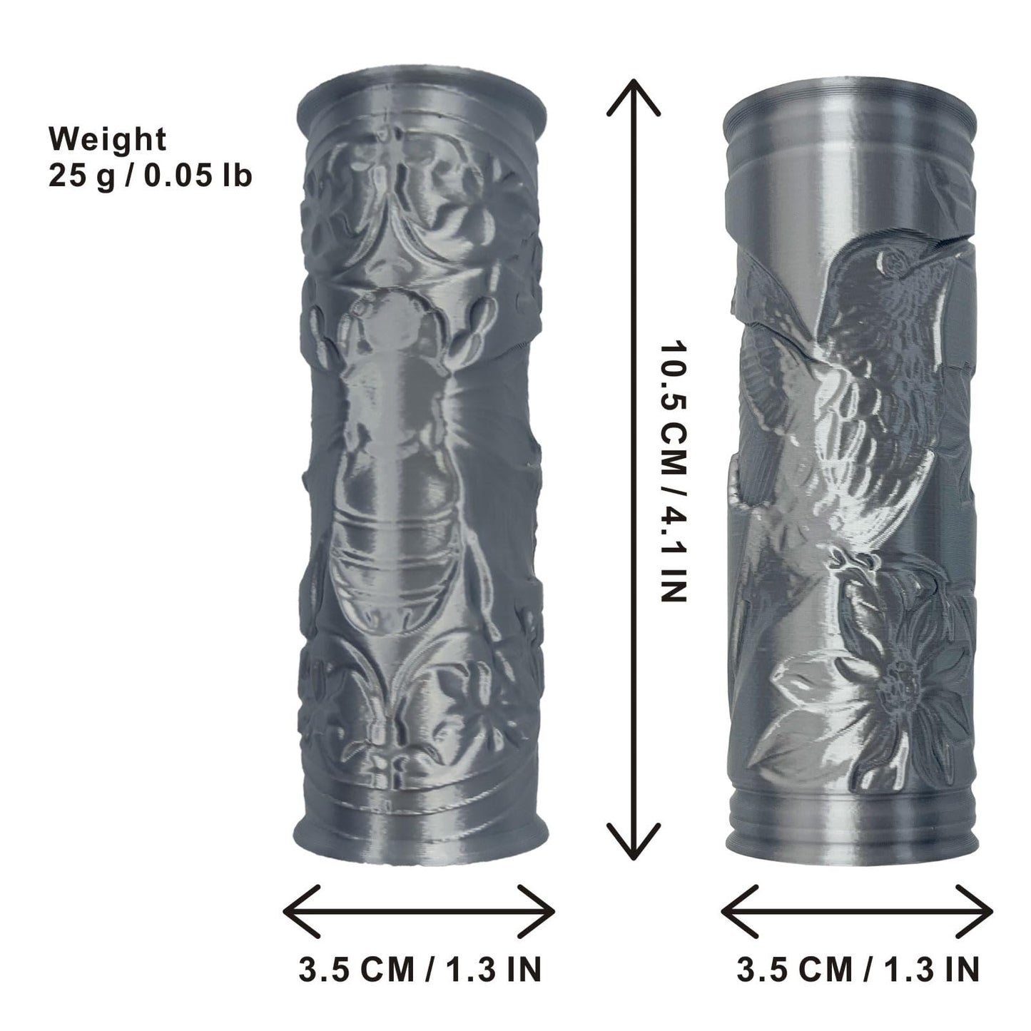 Hikiwin Pottery Clay Animal Texture Roller,Polymer Molding Art Hand Rollers Tools,Embossing Pattern Rolling Pins for DIY Crafts Making,4.1 Inches,Hummingbird and Bee,2 Piece