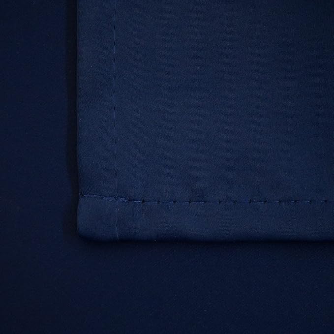 Pickluc Navy Blue Cafe Half Window Curtain, 36 Inches Length, Rod Pocket Small Kitchen Curtain, Short Blackout for Small Window, 30" Wide and 36" Long, 2 Panels