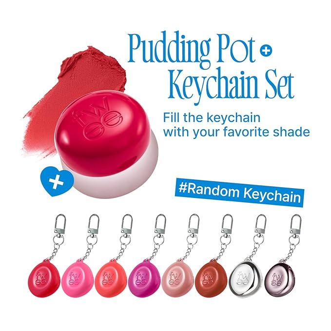 fwee Blurry Pudding Pot + Keychain SET | Airbrushed Blush & Lip, Buildable Pigment, Long-lasting, Lightweight, Easy to Blend, Natural Soft Matte Finish Makeup – Baddie (Mauve Berry) | 0.17 oz