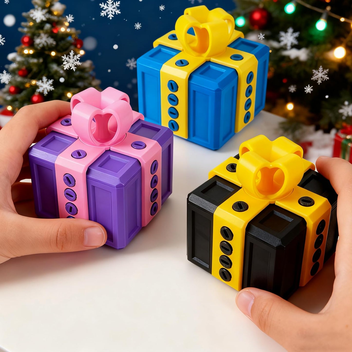 RAESOUL Gotcha Box The Annoying Present,Annoying Gift Box with 3D Printed Screws & Pop Up Finger Surprise,Perfect for Birthdays,Office & Halloween,White Elephant Gifts