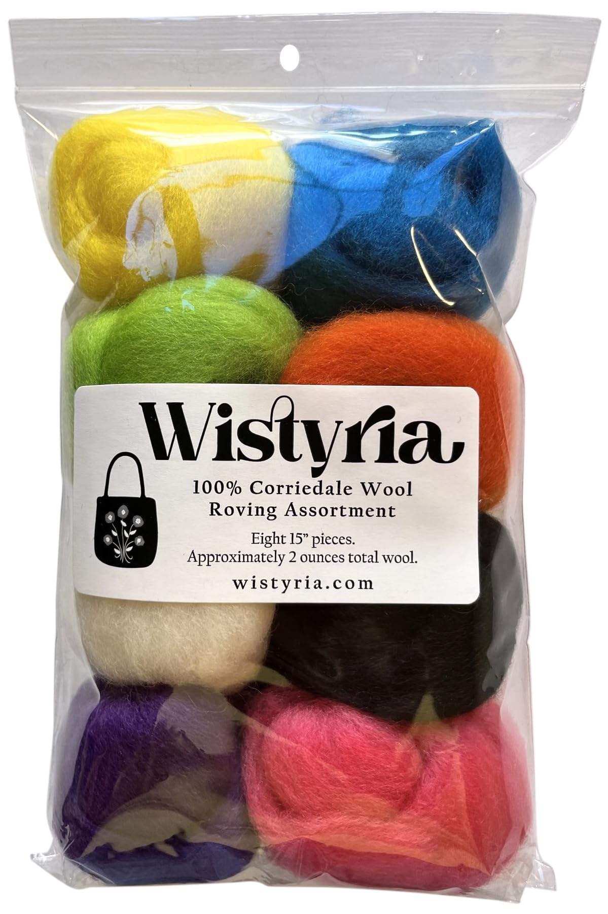 WISTYRIA EDITIONS WR-850 0.25-Ounce Wool Roving, 12-Inch, Classic, 8-Pack