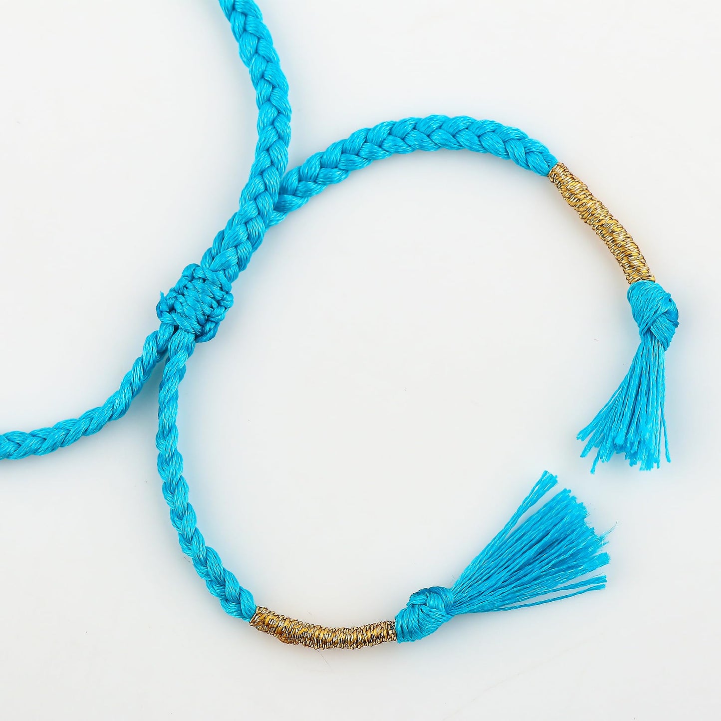 GEMSYMPHONY Turquoise Gemstone Beads Braided Bracelet – 3.5mm Natural Stone Beads, Handmade Adjustable Braided Rope Bracelet, Healing Crystal Jewelry for Men & Women, Unisex Boho Gift (Turquoise)