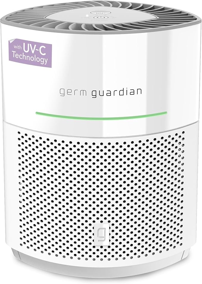 GermGuardian Airsafe+ Intelligent Air Purifier with UV-C Light, Air Quality Sensor, 360˚ HEPA Filter & LB1000 Genuine UV-C Replacement Bulb for GG1000, GG1000CA, GG1100, GG1100W, GG1100B