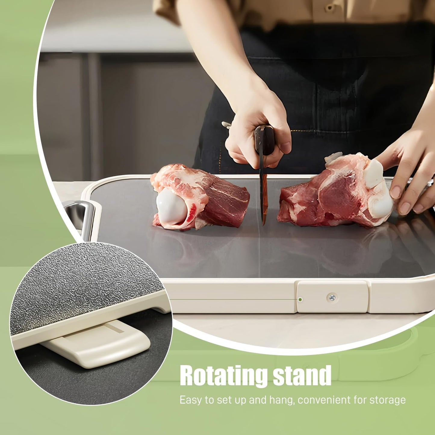 Titanium Cutting Board for Kitchen Double Sided Pure Titanium Chopping Board, 100% Pure Titanium & Wheat Straw PP Food Grade Metal Cutting Board, Non-Slip Durable Easy to Clean (Large)