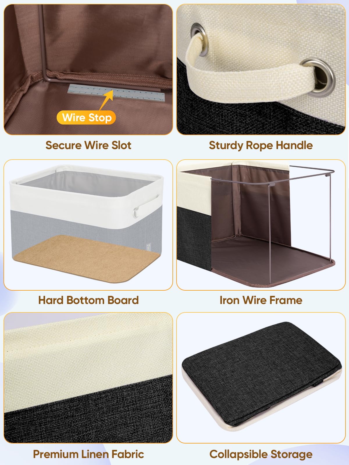 Fabric Storage Bins for Shelves (4 Count)