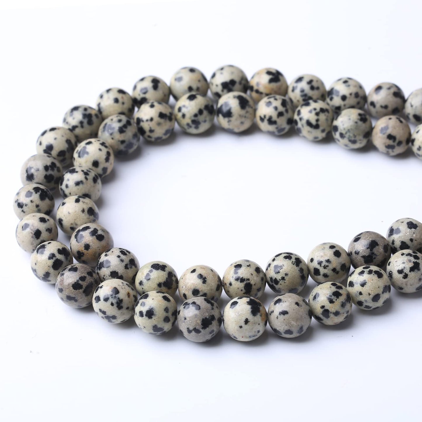 60PCS 6MM Natural Dalmatian Jasper Stone Beads Energy Healing Beads for DIY Jewelry Bracelet Necklace Making for Jewelry Making15Inch