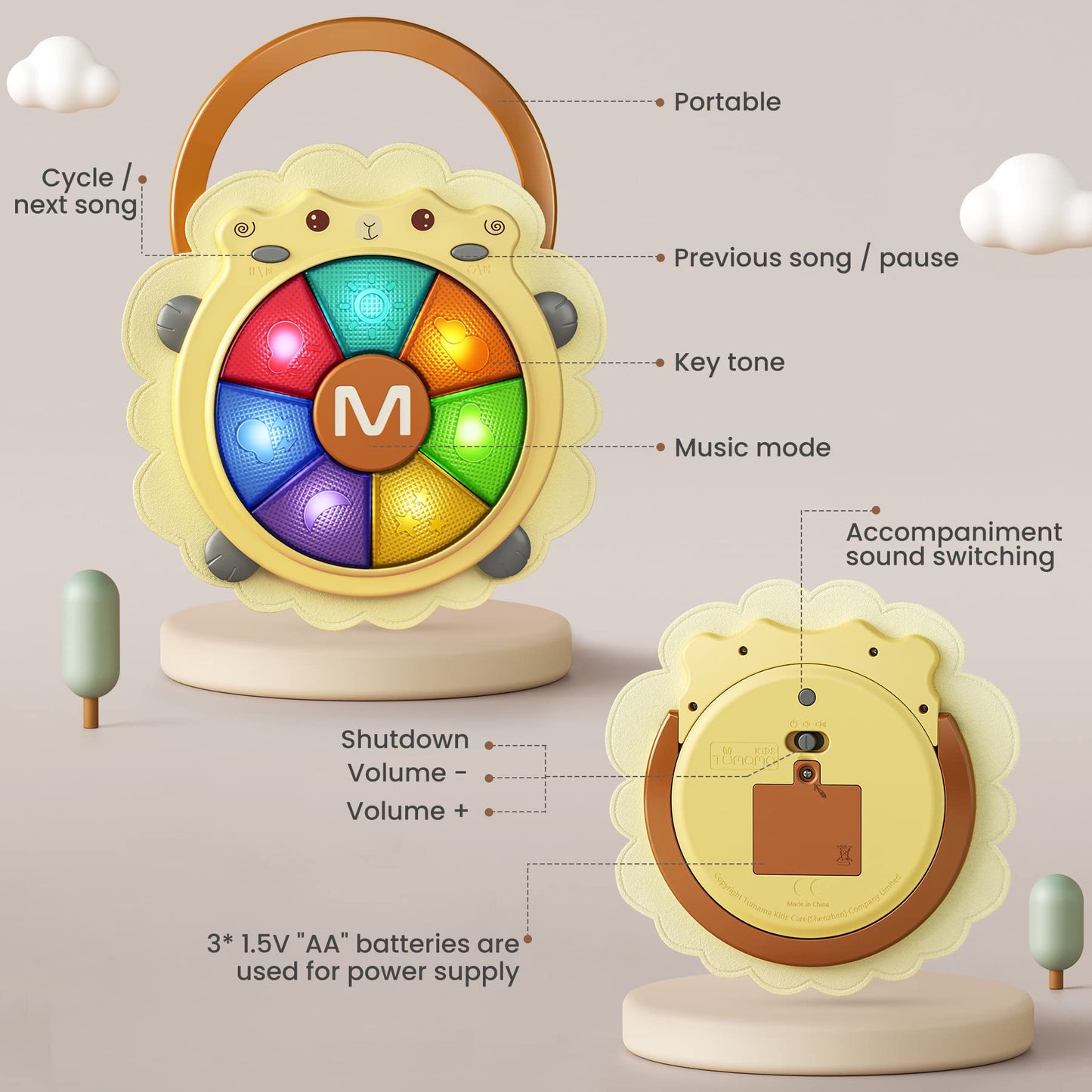 Musical Lamb Toy with Light by TUMAMA KIDS