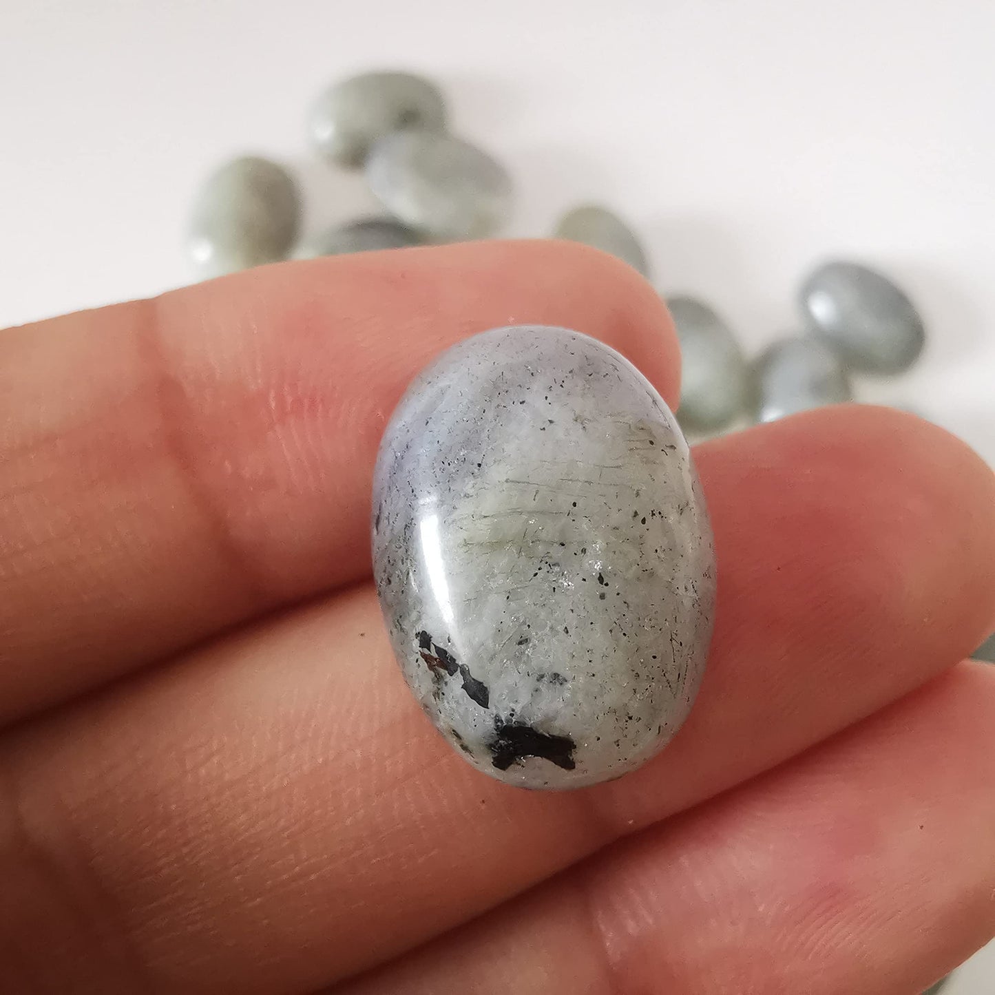 Loveliome 18x13mm Oval Cabochons Flatback Crystal Stone Gemstones Beads for Jewelry Making DIY Pack of 10, Moonstone