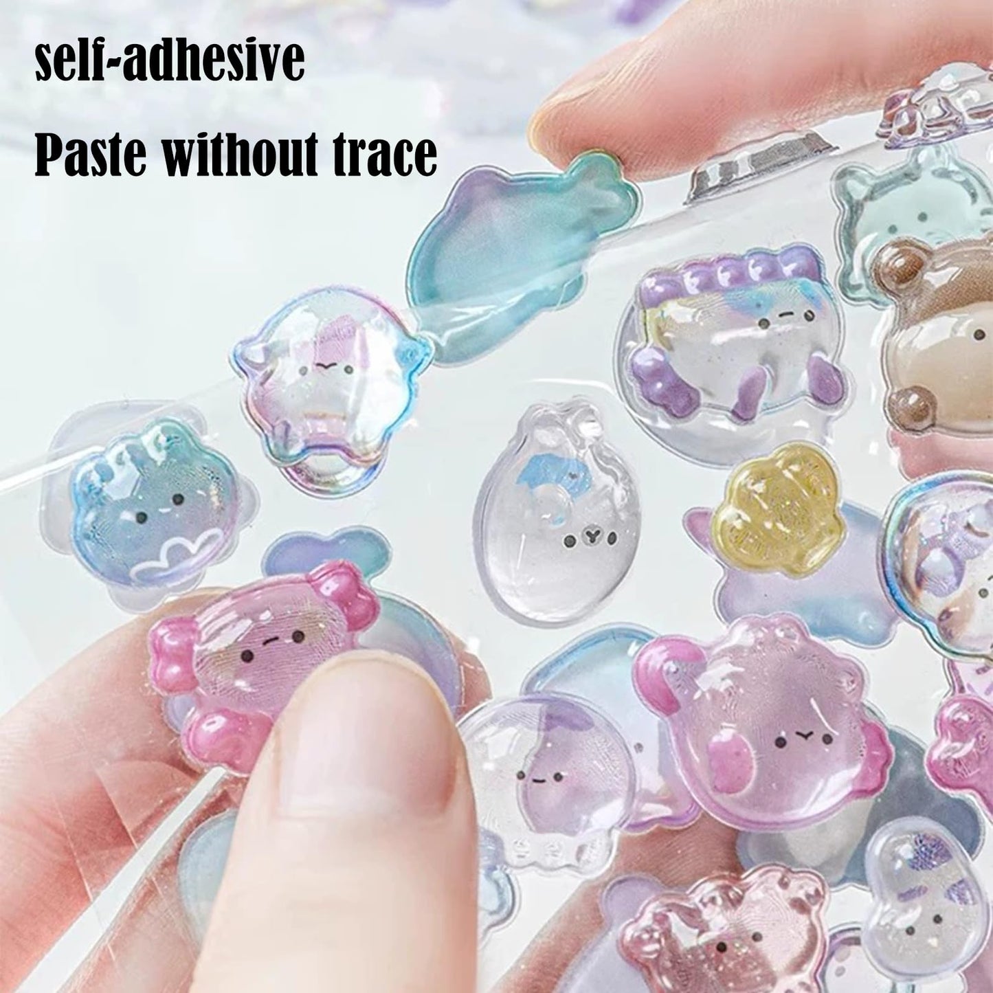 3D Puffy Stickers 200+ Cute Cartoon Resin Decorative Stickers for Phone Case Notebook Scrapbooking Planner Journals Laptop Decoration Reusable Mini Puffy Stickers 4Pcs