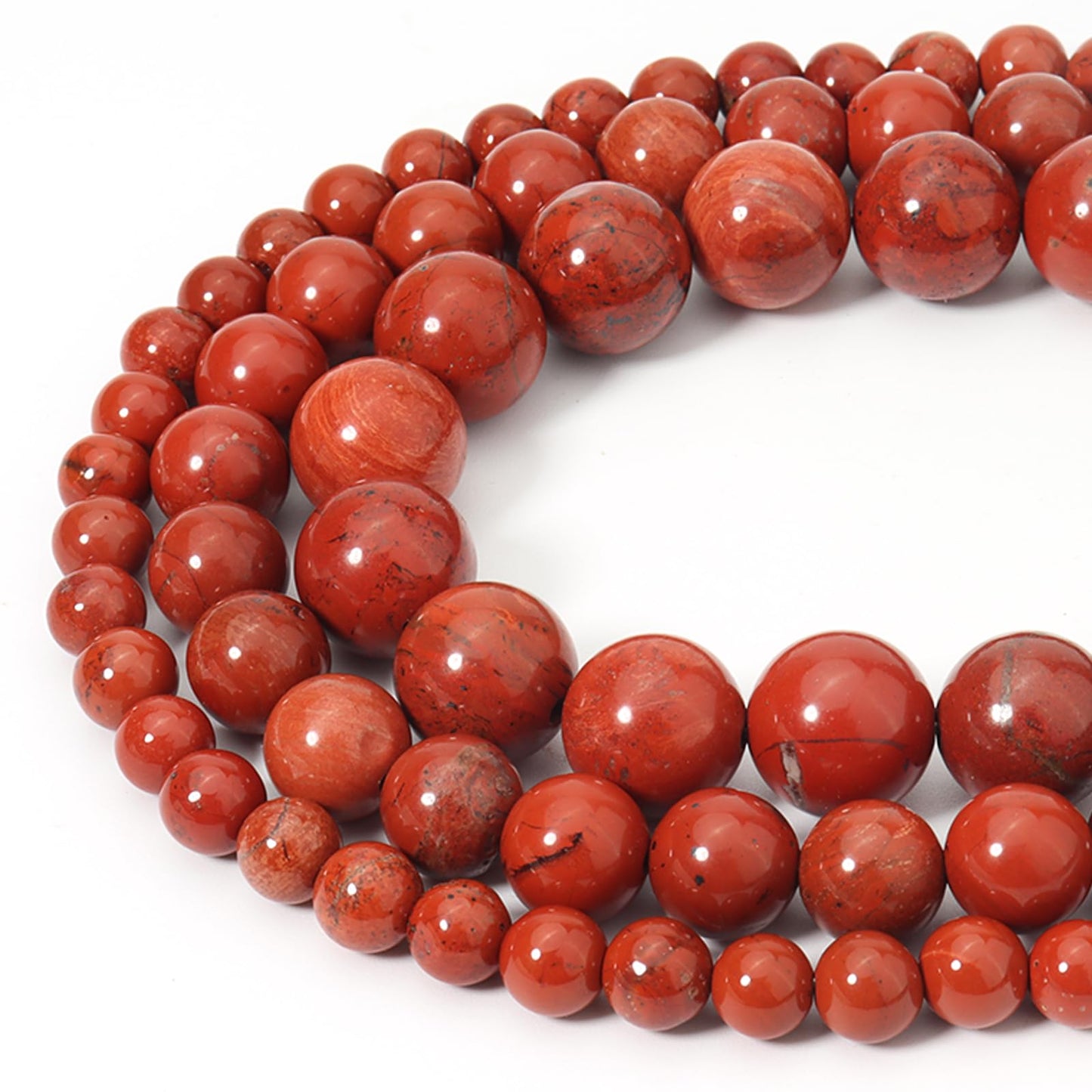 Siomia 60pcs 6mm Natural Red Jasper Gemstone Beads Energy Healing Crystal Round Loose Stone Beads for Jewelry Making, DIY Bracelets Necklaces