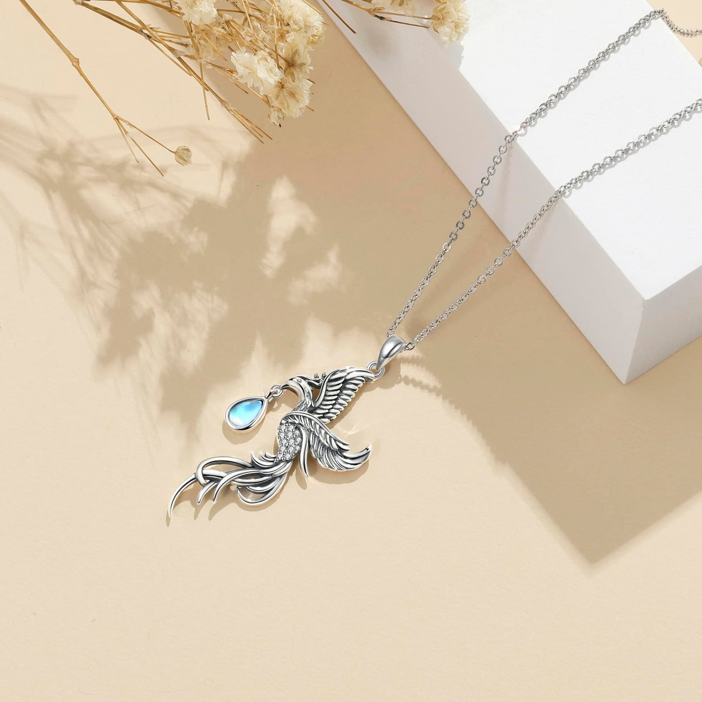YAFEINI Phoenix Necklace 925 Sterling Silver Phoenix Pendant Mother's Day Jewelry for Women Mom