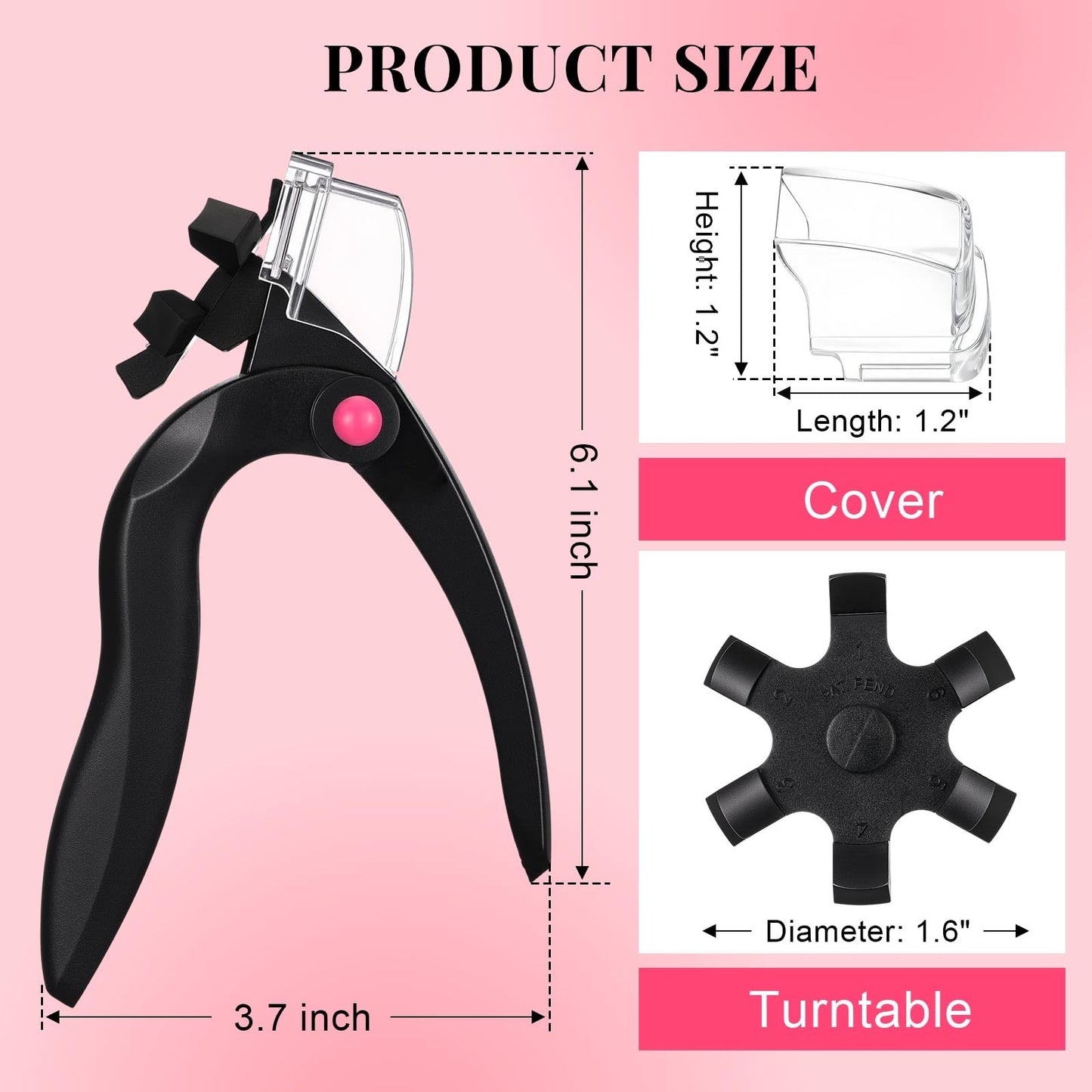 Yaomiao 3 Pcs False Premium Nail Clipper with Size Adjuster for Acrylic Nail Tips Cutter Rustproof Stainless Steel Trimmer Manicure Tool for Salon Artificial Tips Blade Clip (Black, Pink, White)