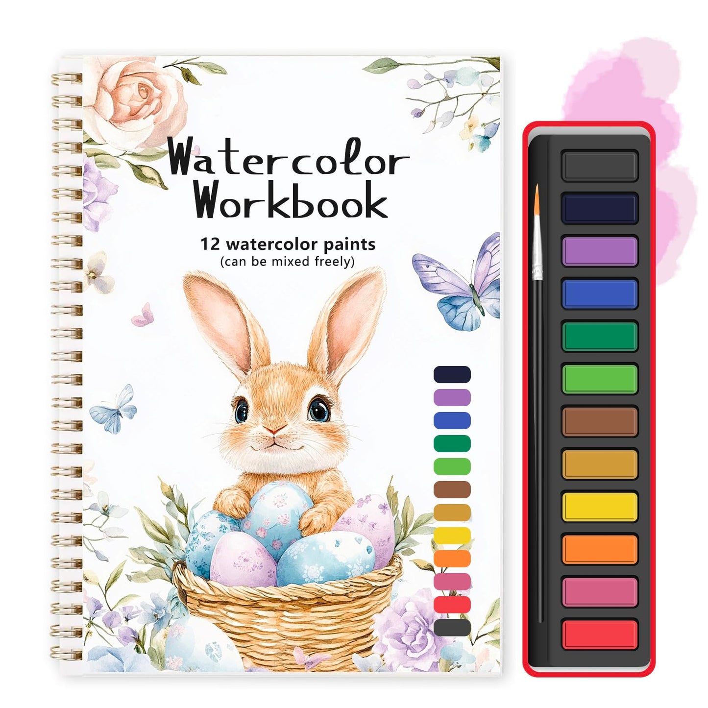 TLM Beginner Watercolor Painting Kit, Multi Theme with 12-Color Palette & 1 Brushes, Premium Bleed-Resistant Paper Art Set, Easy-to-Learn Painting Kit for Creative Exploration & Gifting