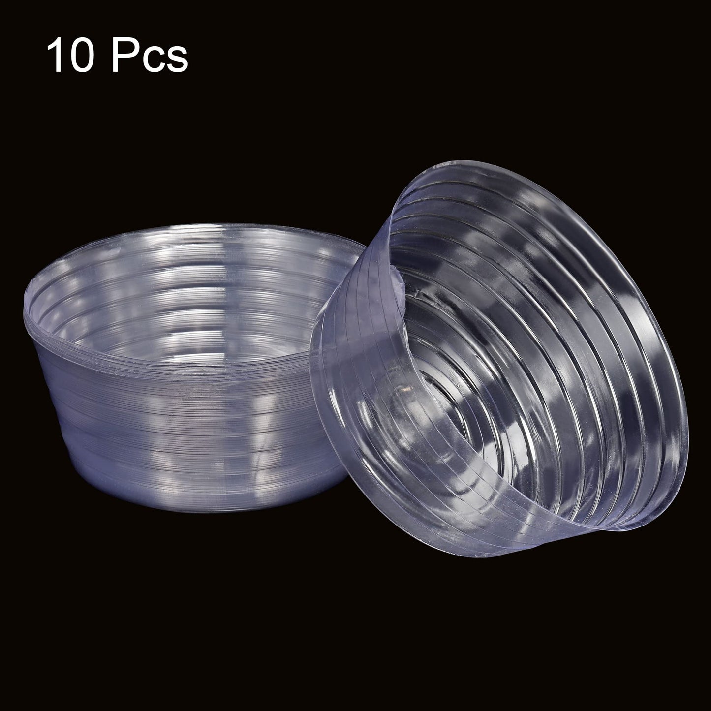 MECCANIXITY Plant Pot Saucer 8 Inch Plastic Round Flower Drip Tray for Indoor Outdoor, Clear Pack of 10