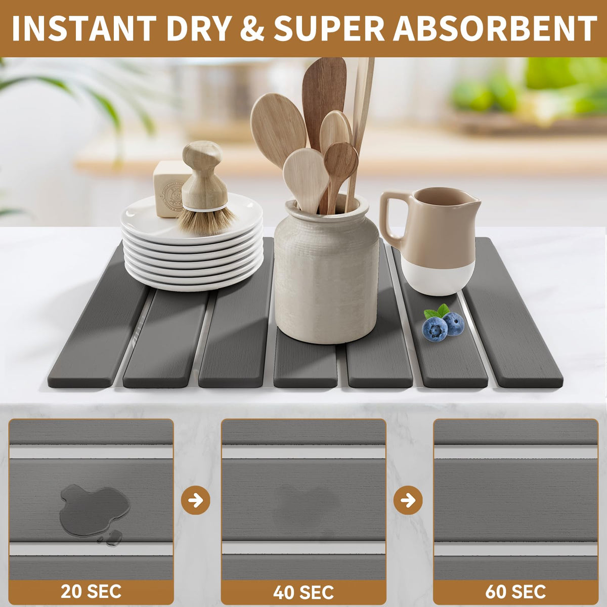 Foldable Stone Dish Drying Mat