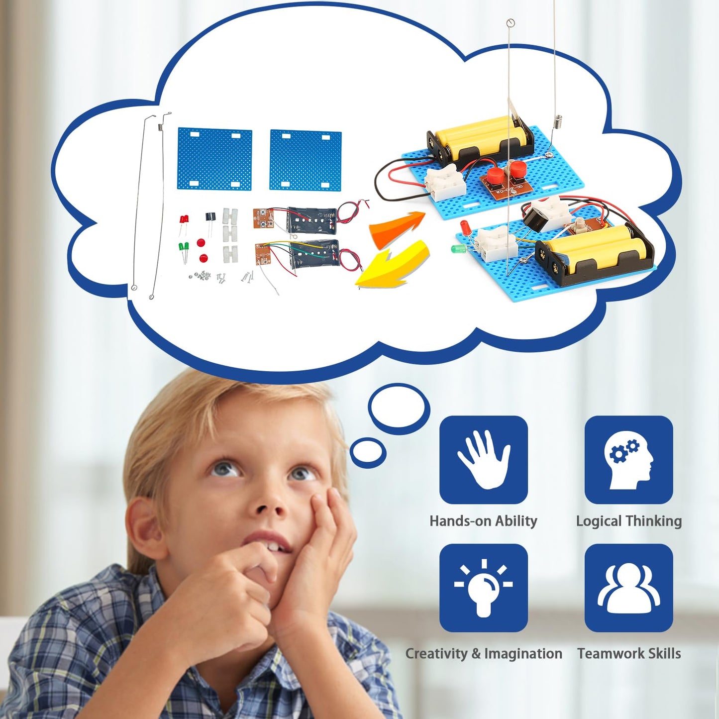 3 Set Telegraph STEM Kits Bulk, Science Kits for Kids Age 8-12, Engineering STEM Building Toys for Boys Ages 8-13, Crafts for Boys Girls 8-10, Build A Coding Robot 10-12