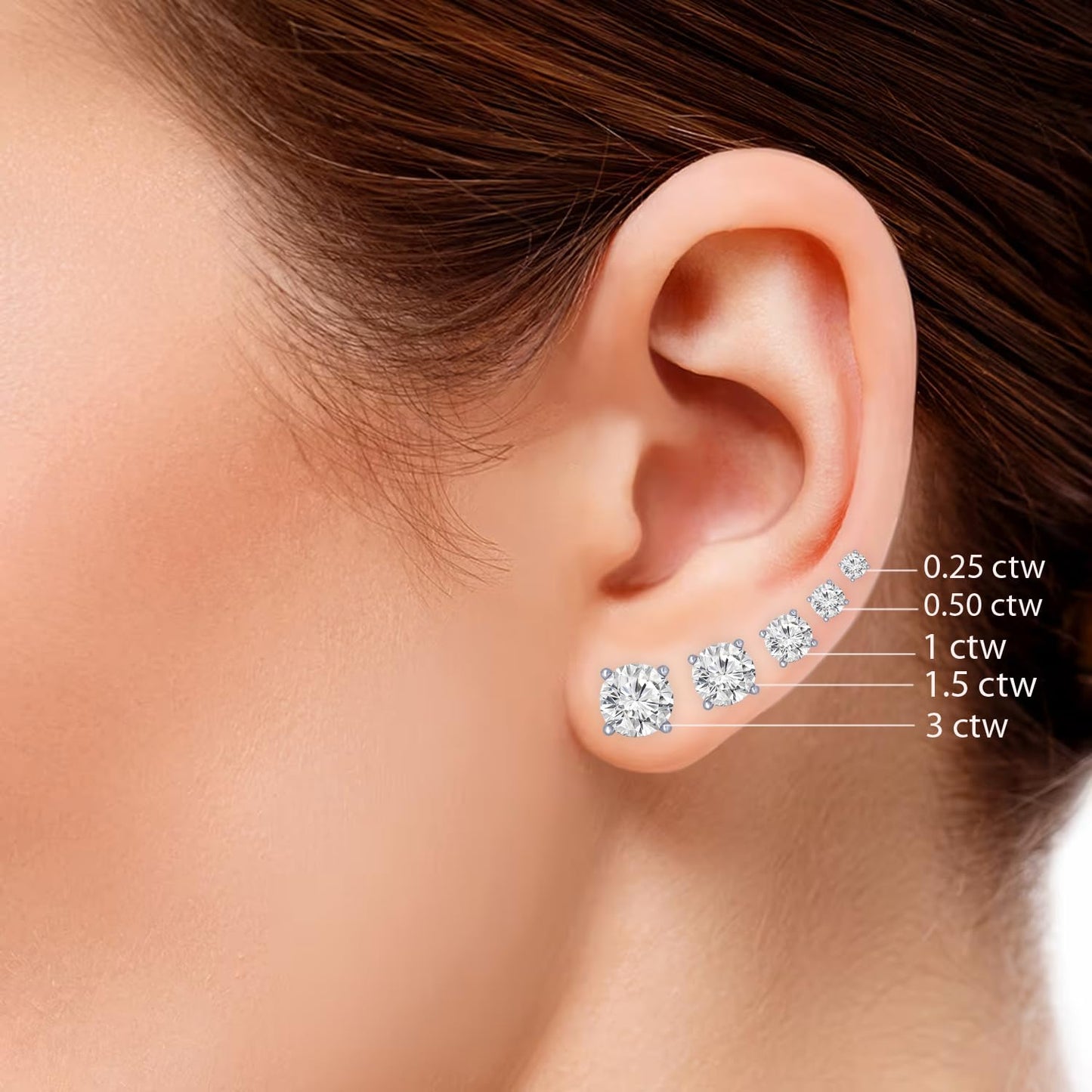 1 Carat Platinum IGI Certified LAB GROWN Round Cut Diamond Stud Earrings for Women 4 Prong Screw Back for her MADE IN USA (E-F Color, VS1-VS2 Clarity)
