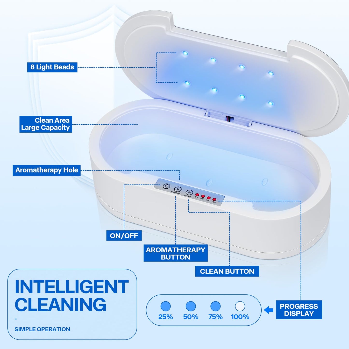 Nail Tool Sterilizers Box, Blue Light Cleaning Nail Sterilizer Machine, Convenient & Efficient Health Protection For Manicure & Beauty Salon Tools, Jewelry, Glasses, Phone