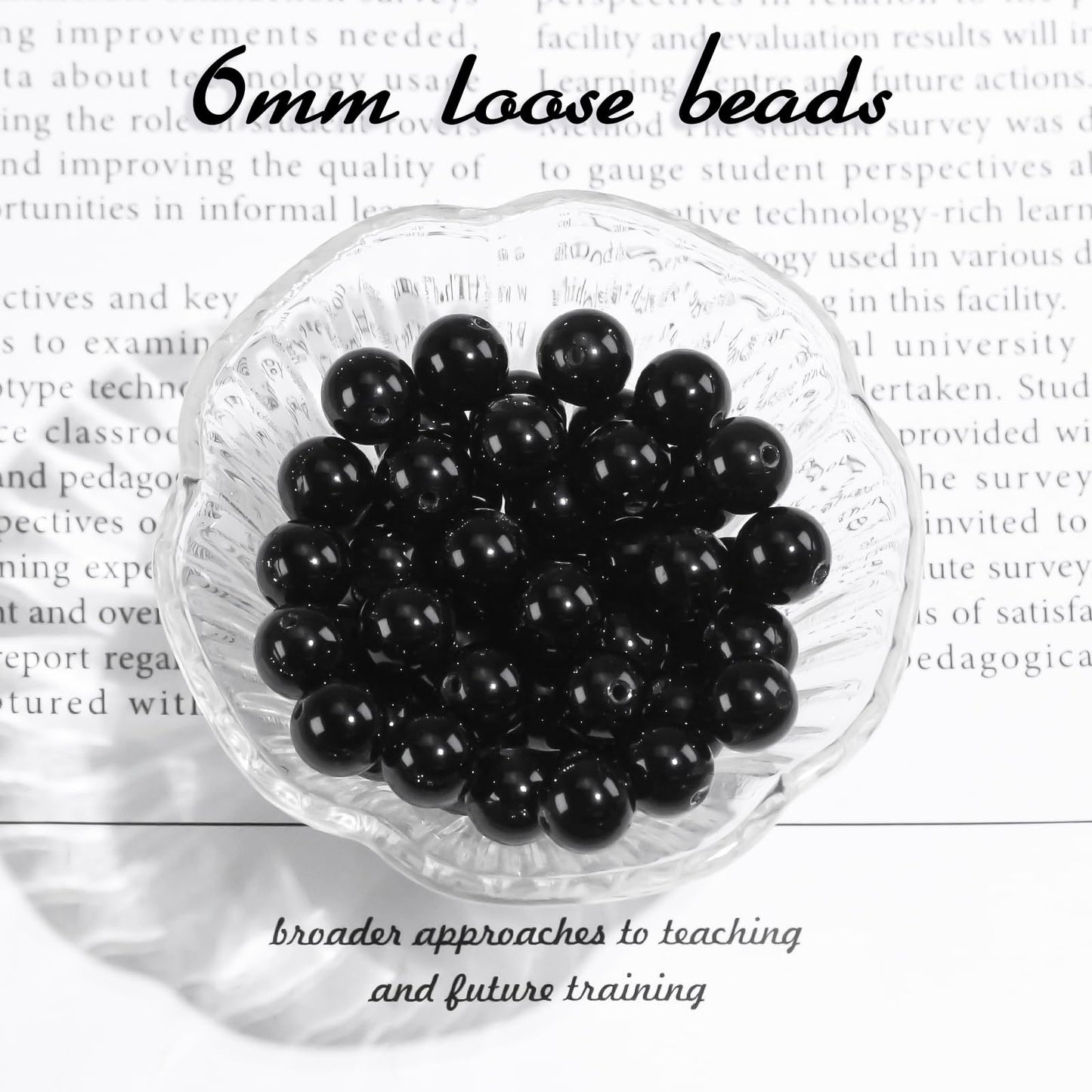 6mm Natural Gemstone Round Black Obsidian Loose Beads for Jewelry Making Bracelets Necklace Earrings Art Craft (60-62pcs/strand)