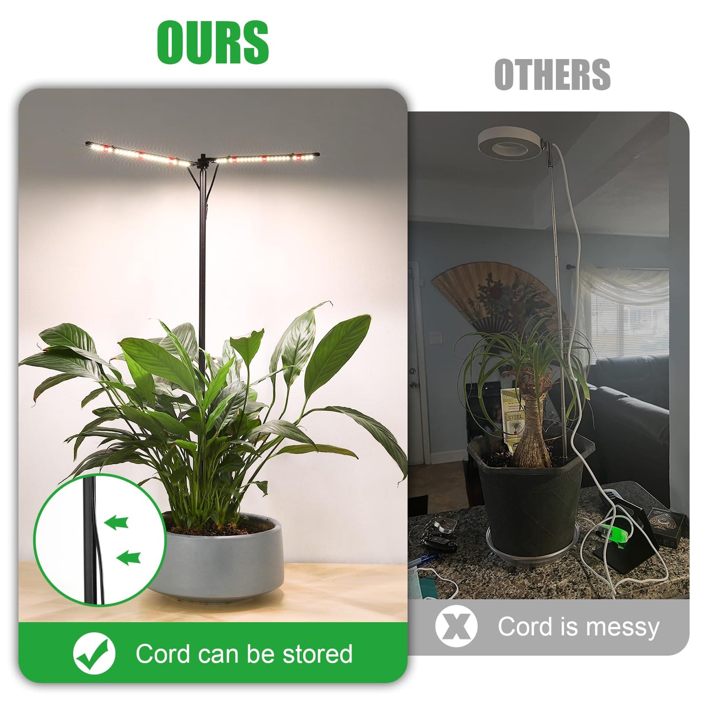 bodkar Plant Grow Lights for Indoor Plants Full Spectrum with 3/6/9H Timer & Dimming, Slim Plant Lights for Indoor Growing with 6000K White Red LEDs for Various Plants