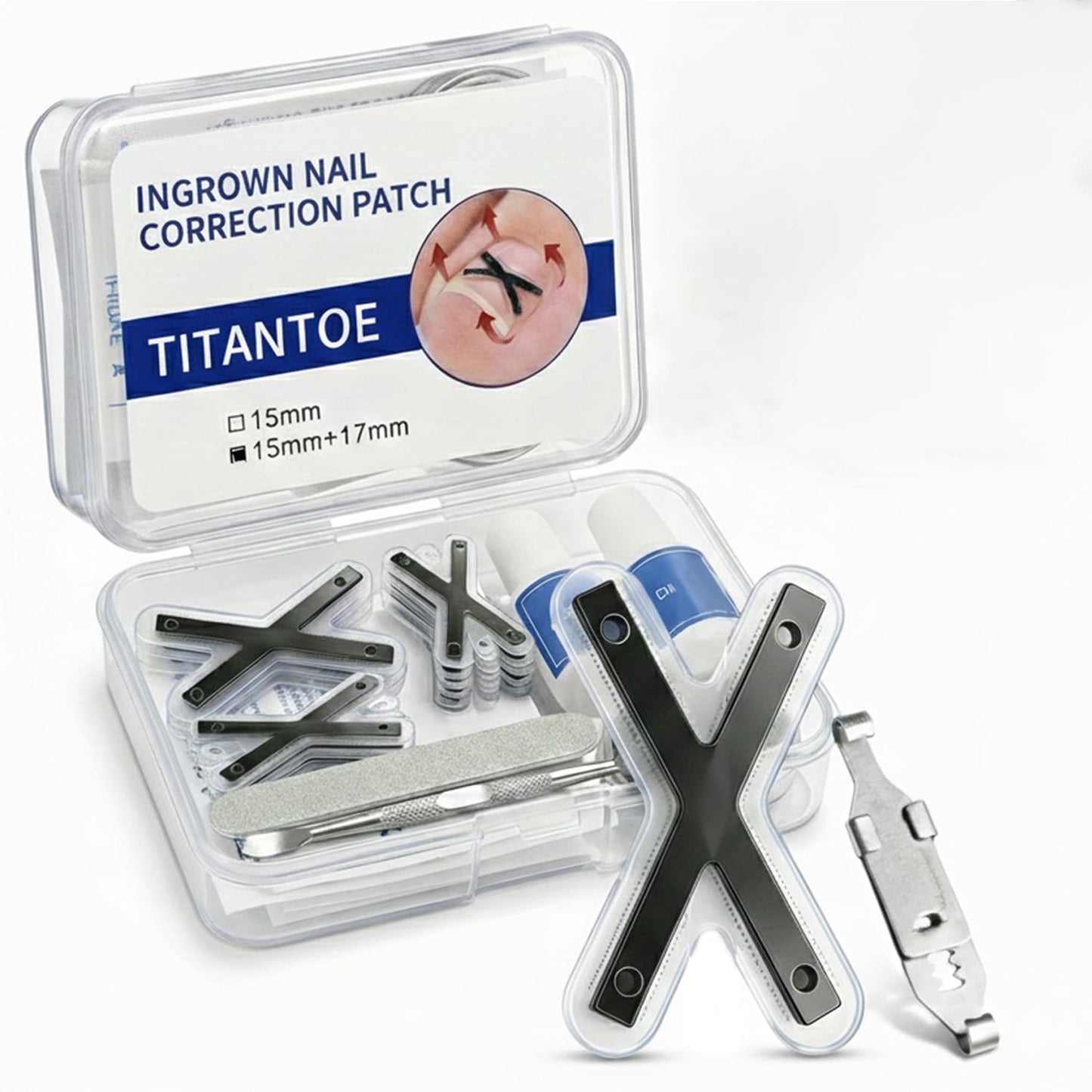 Titanium Alloy Ingrown Toenail Corrector 6PCS, Curved Nail Correction Tools Kit for Toenail Care