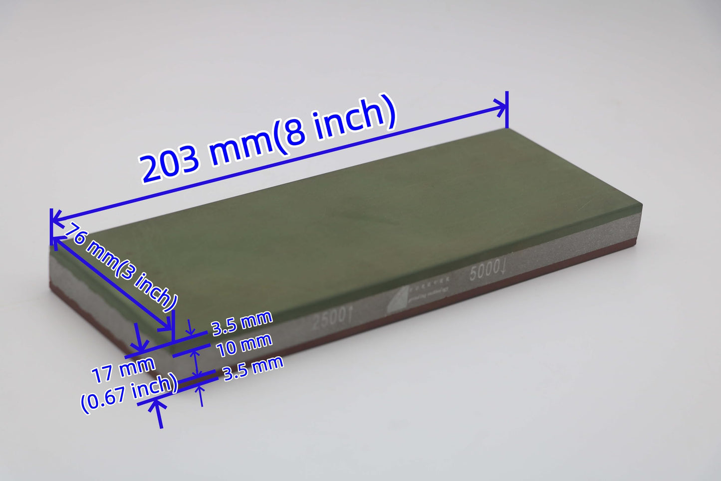 Double-Sided Resin Diamond Sharpening Stone 8 Inch Whetstone Knife Sharpener 8" x 3", for Sharpening High Speed Steel, Special Steel, for Both Household and Professional Use (2500/5000 Grit)