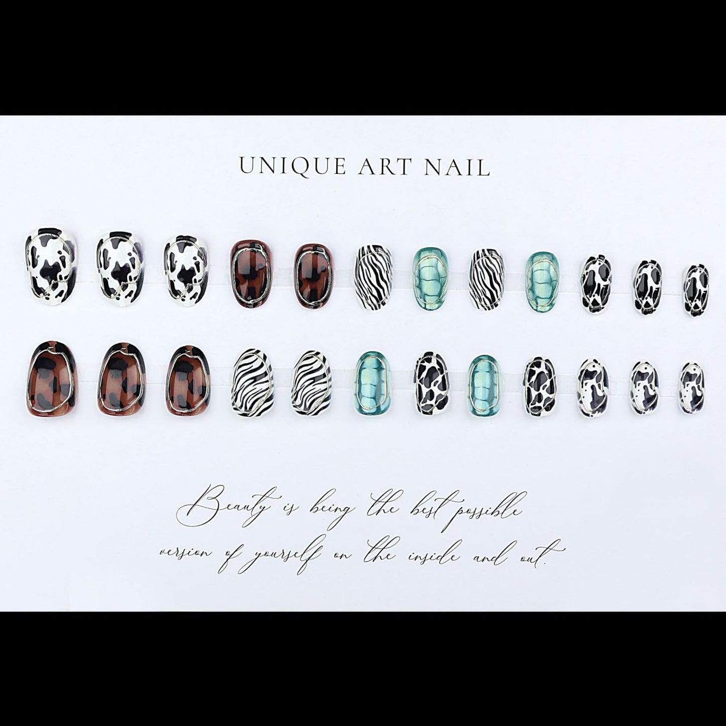 Short Press on Nails Almond Fake Nails Brown Artificial Nail Tortoise ShellDesigns Stick on Nail for Women 24pcs