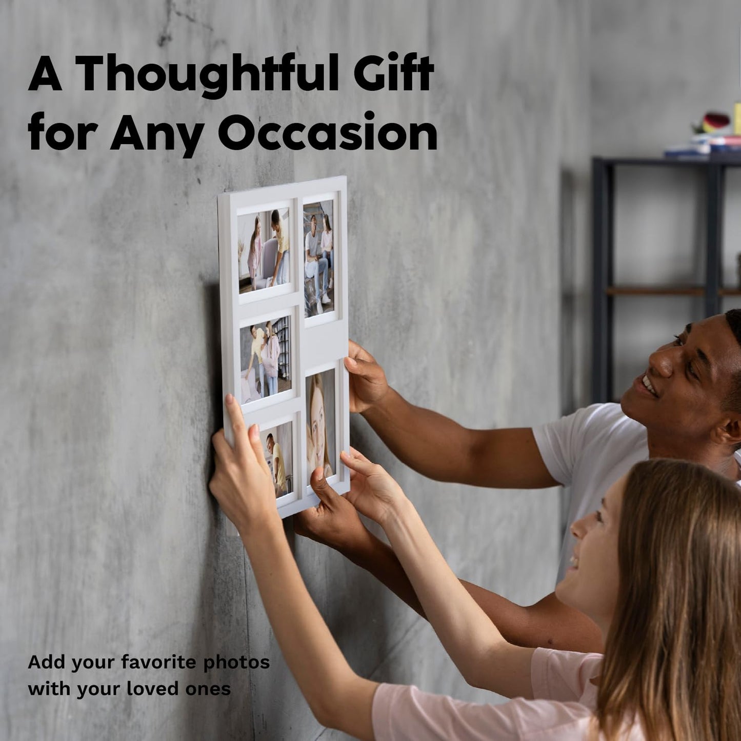 Great Lakes Memories GLM 4x6 or 5x7 Collage Picture Frames for Wall, Holds 5 Photos with Glass & Mat, 5x7 Picture Frame, Picture Frames Collage Wall Decor (Modern Black)
