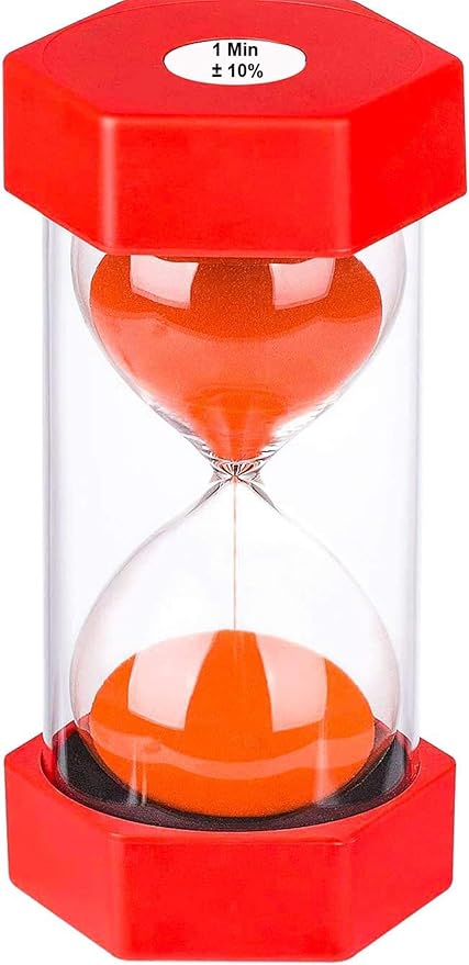 1 Minute Sand Timer SuLiao Hourglass, Red Sand Watch, Reloj de Arena 1 Minuto, Plastic Hour Glass Sandglass Timer for Kids, Classroom, Home, Decoration