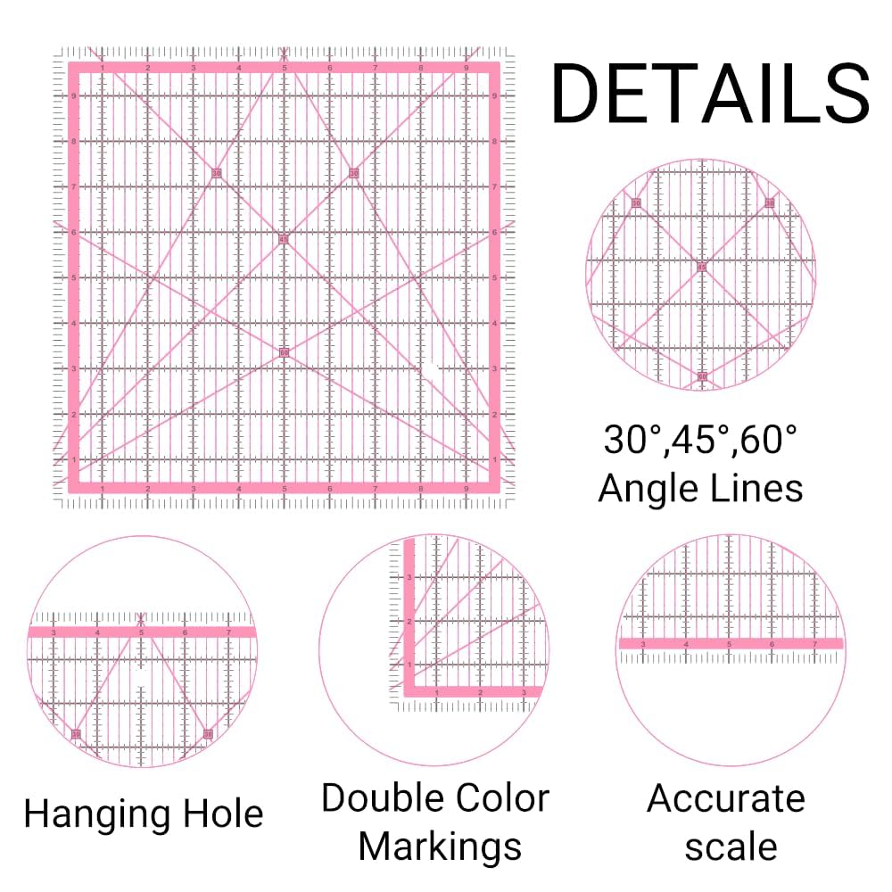 Quilting Rulers,5 Quilting Square Rulers(2.5",3.5", 5", 6", 8"),Quilting Rulers and Templates