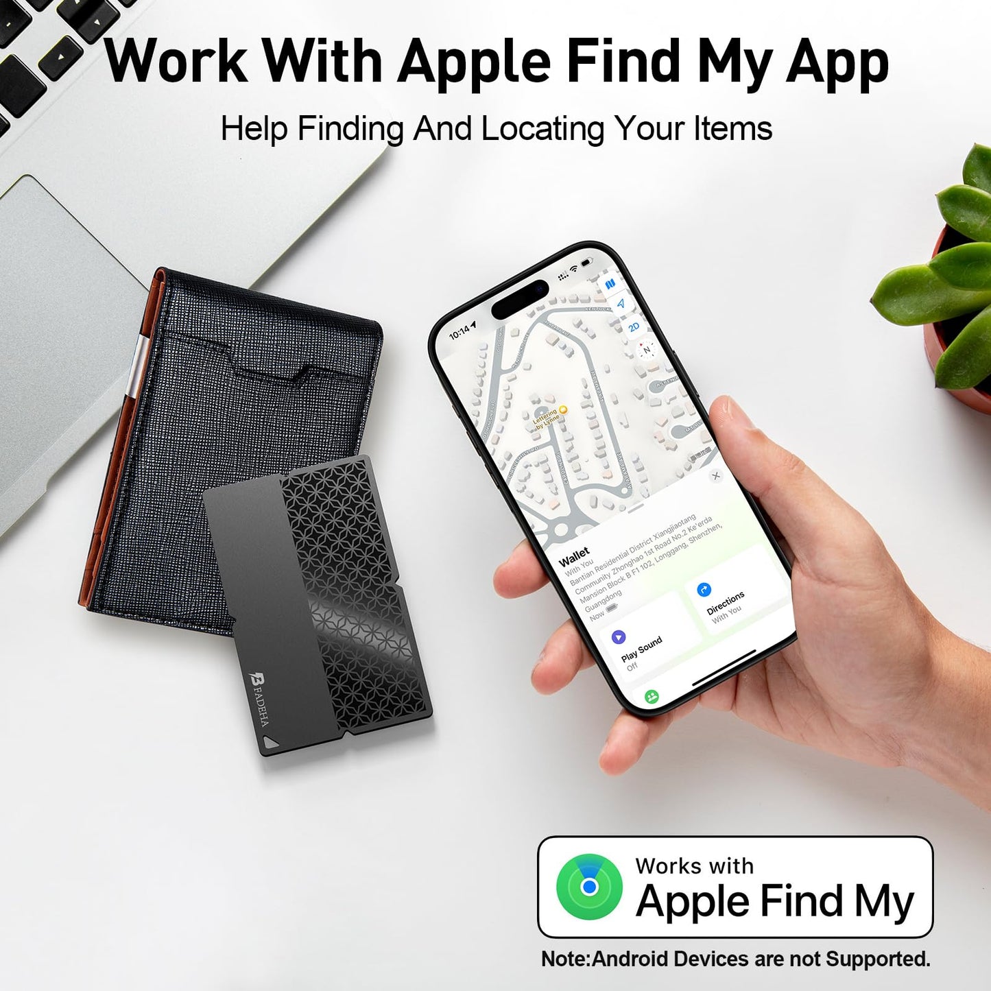 2026 [Apple MFi Certified] (iOS Only) Bluetooth Tracker Smart Card for Apple Find My iPhone Ultra-Thin Wallet GPS Tracker, 5-10 Years Staying Power, Keys Finder & Item Locator for Keys, Bags, Passport