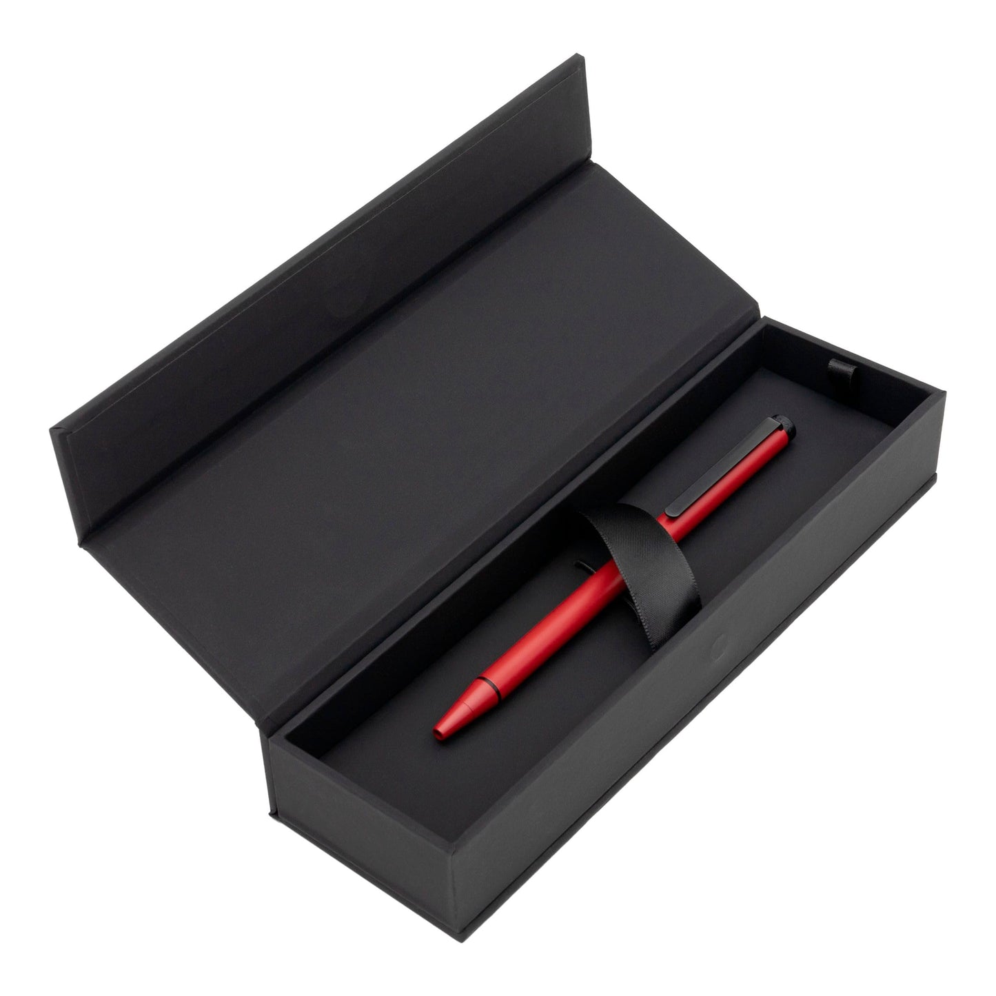 HUGO BOSS Cloud HSF3904P Ballpoint Pen in Brass Lipstick Red Matte Length: 14 cm Blue