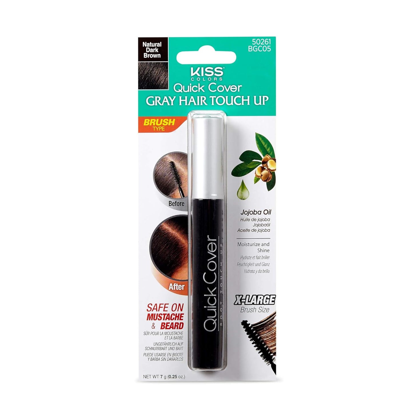 KISS Tintation Temporary Hair Color Spray & Hair Mascara (Darkest Brown)