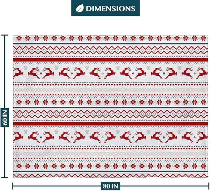 PAVILIA Christmas Throw Blanket | Holiday Christmas Reindeer Snowflakes Fleece Blanket | Soft, Plush, Warm Winter Cabin Throw,60x80 (White Reindeer)