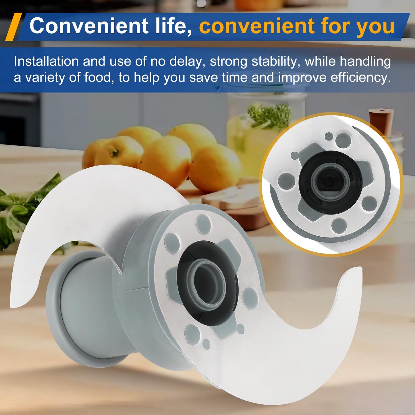 27055 S Smooth Blade Compatible with robot coupe Commercial Food Processor, Replacement for R201, R2, R2A, R2N, R2B, R2U, Stainless Steel Blade with Pitch, 1 Year Warranty