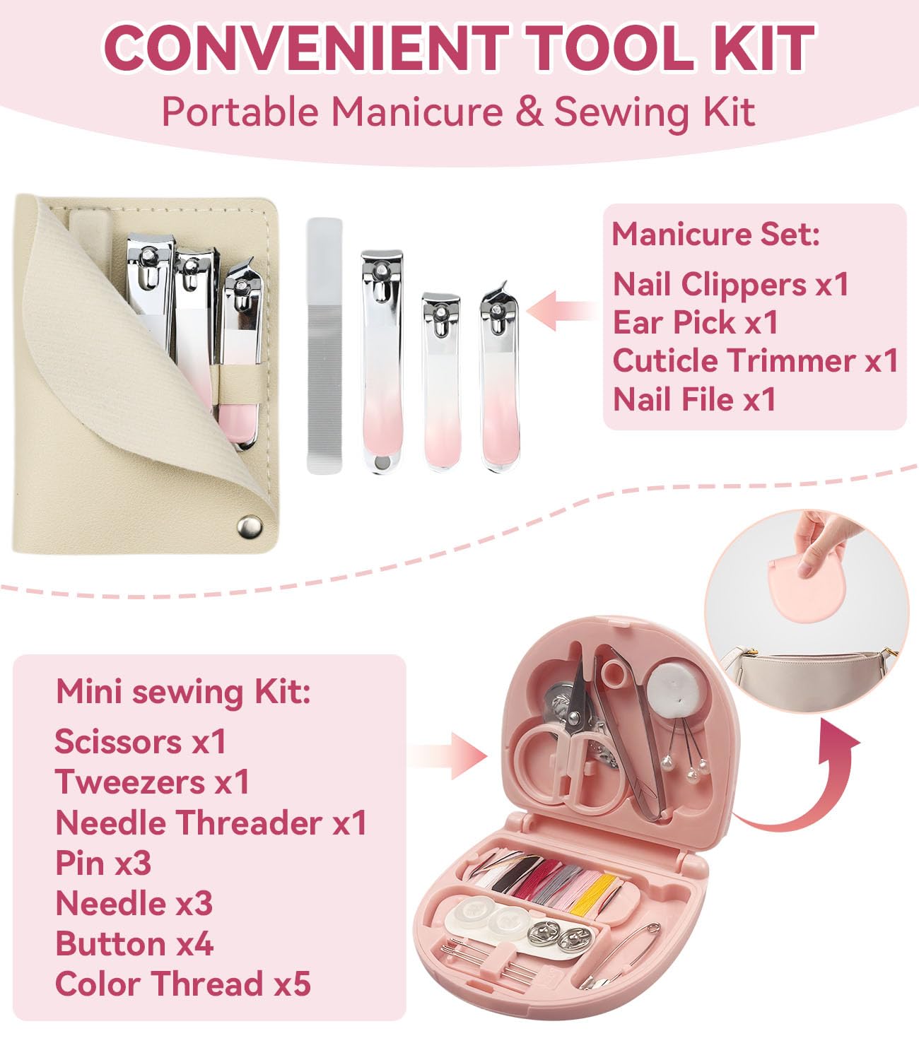 Bridal Emergency Kit for Wedding Day, 60+ Wedding Essentials Survival Set for Team Bride, Portable Travel Set with Makeup Bag, Daily Work Essentials