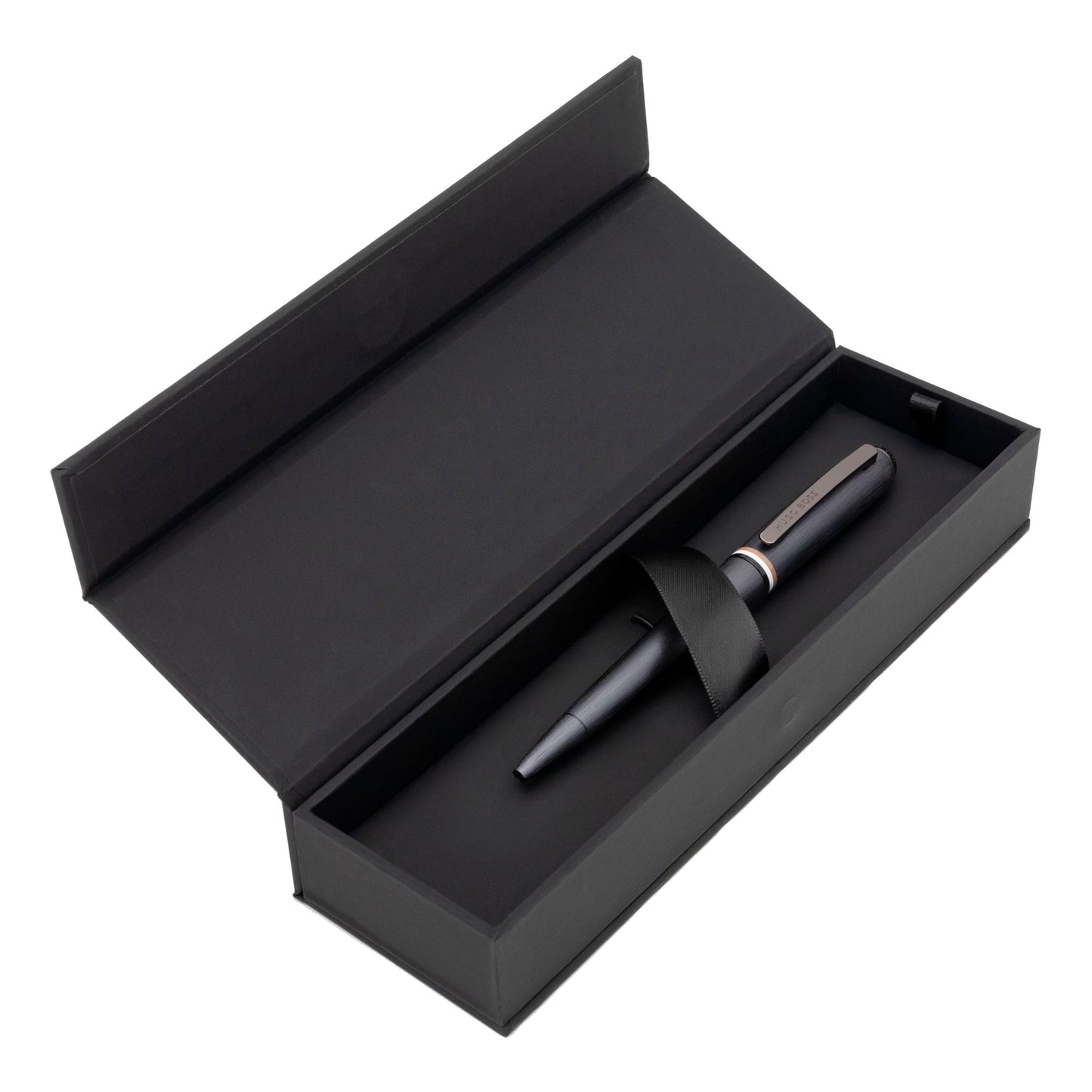 Hugo Boss Contour Iconic HSH3414D Ballpoint Pen Brass and Aluminium Black Length 13.6cm Blue Ink