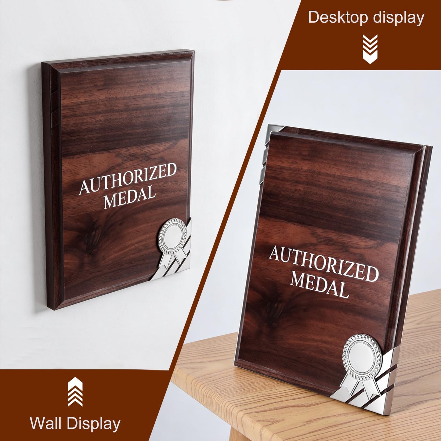 4 Pcs 8 x 10 In DIY Blank Award Plaque, Wood Personalized Engraved Plaque for Wall or Tabletop Display, Trophy Gift for Thank You, Photo, School, Sports, Special Achievements, Retirement
