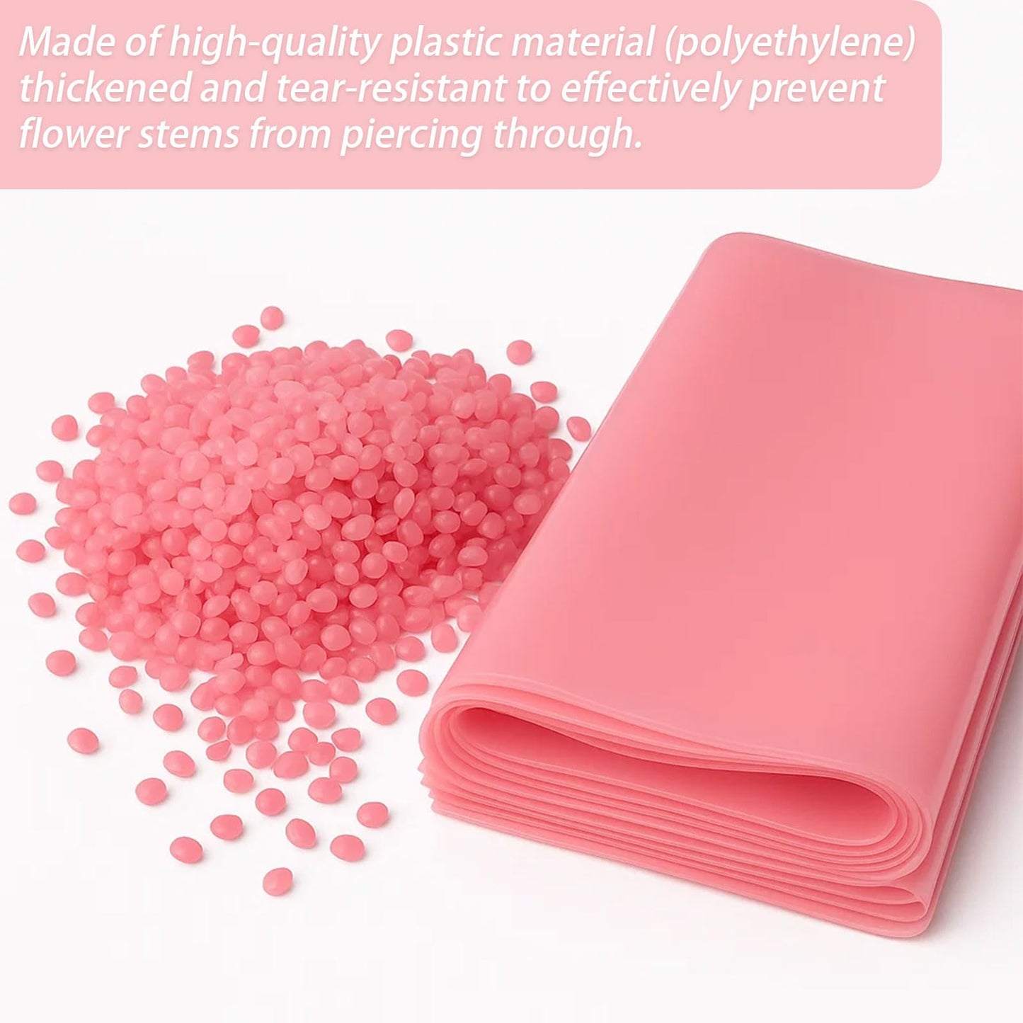 Tpocikd 100PCS Pink Water Bags for Flower Bouquets – 6x10in Leak-Proof Floral Wrapping Sleeves, PE Hydration Bags for Fresh Cut Flowers, Vase-Free Flower Packaging Solution