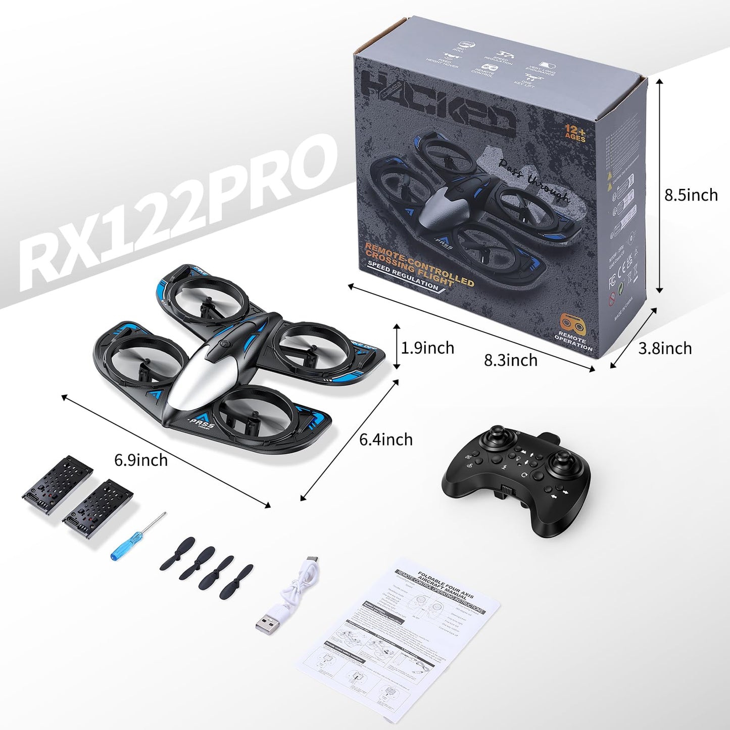 Elinoover RC Drone for Kids Beginners, Foam Remote Control Drone with Cool Lights, 360° Flip, Altitude Hold, 3 Speed Modes, Collision Protection and Ease of Use, RC Airplane Quadcopter Toy Gift for Boys and Girls