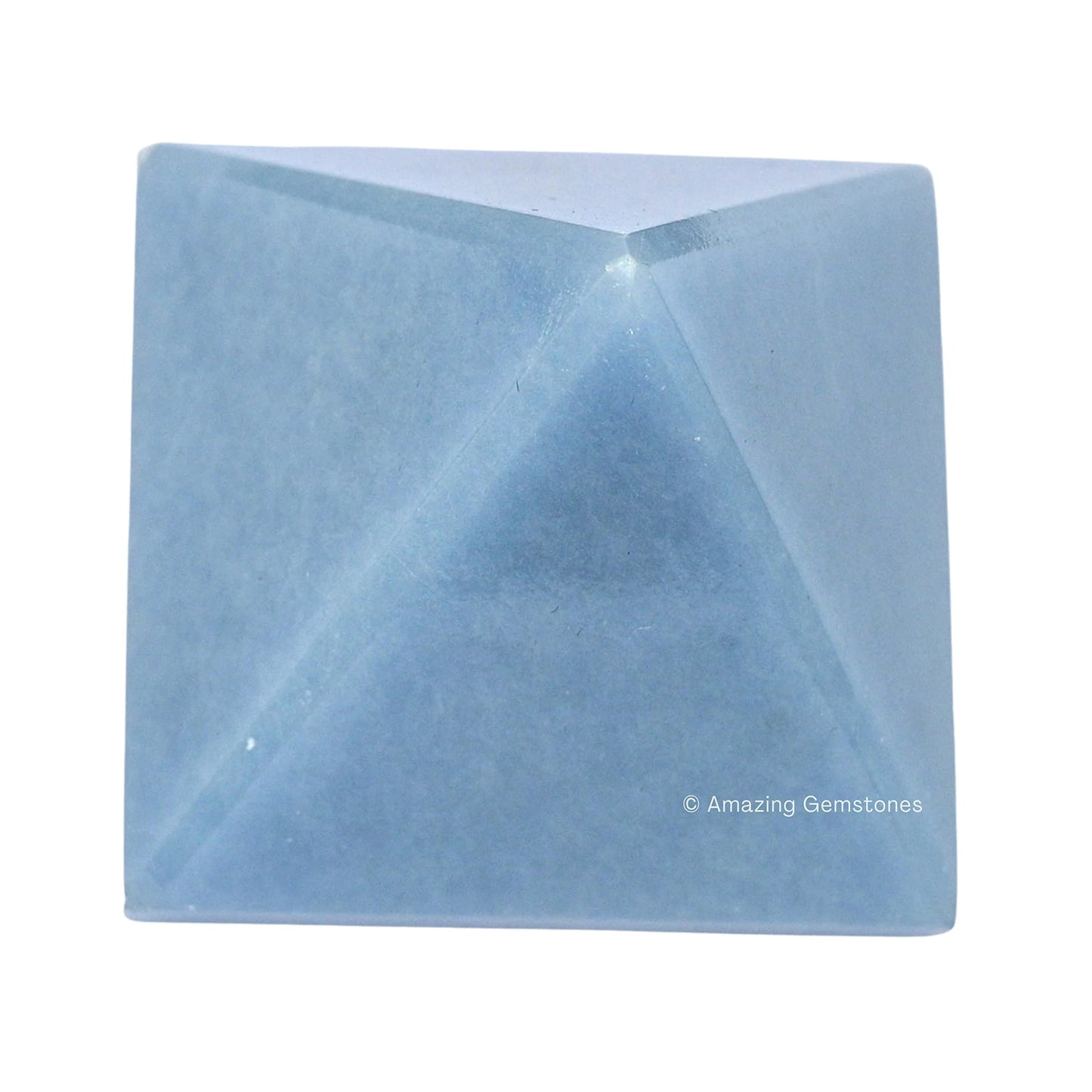 Amazing Gemstone Angelite Pyramid Crystal Healing Stones - 2" Great Pyramid Figurine of Natural Stone Pyramid for Meditation, Reiki, Chakra Balancing and Crystal Pyramids Grid