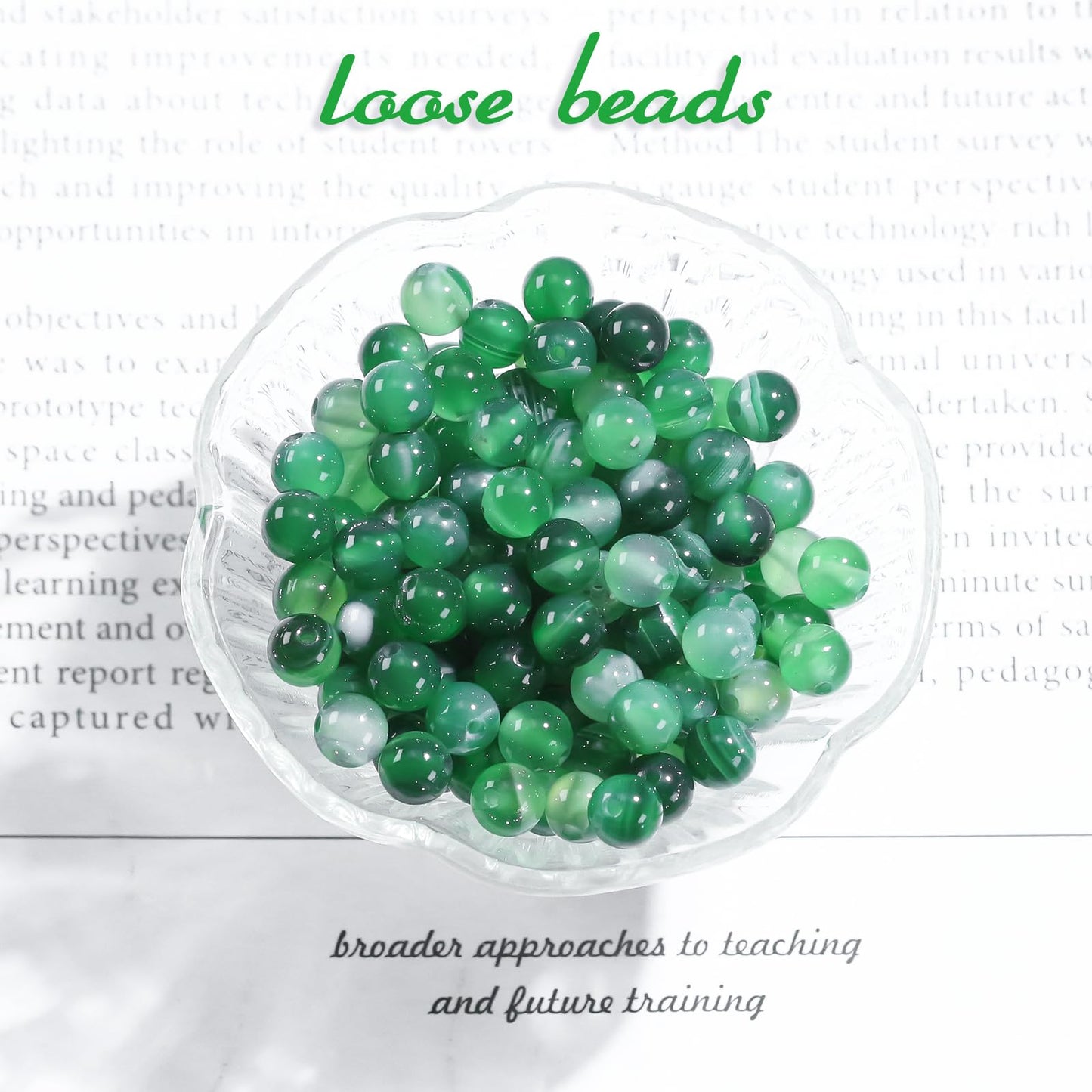 Natural Gemstone Round Loose Beads for Jewelry Making DIY Crystal Energy Healing 1 Strand 15" (Green Stripe Agatre, 4mm (15"/Strand))